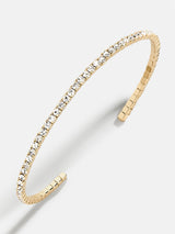 BaubleBar Rumi Open Cuff Bracelet - Gold/Pavé - 
    Crystal stacking bracelet 
  

