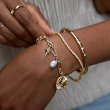 Star Power Celestial Charm Bracelet - Gold/Pavé