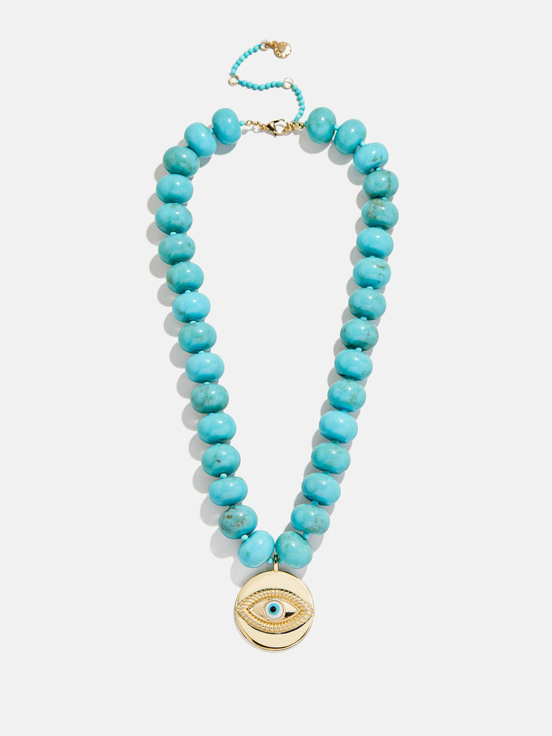 Joan Semi-Precious Evil Eye Necklace - Gold/Turquoise