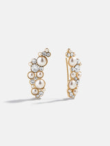 BaubleBar Gabbriette Crawler Earrings - Pearl - 
    Pearl stud earrings with crystals  
  
