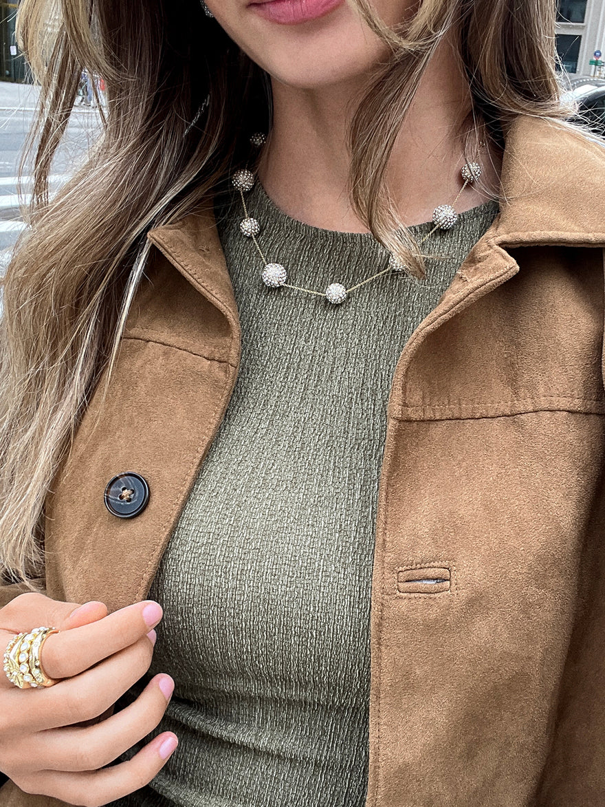 Blair Necklace - Gold/Pavé