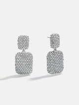 BaubleBar Tara Drop Earrings - Silver/Pavé - 
    Crystal statement earrings 
  

