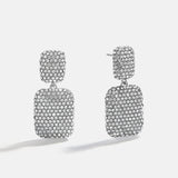 Tara Drop Earrings - Silver/Pavé