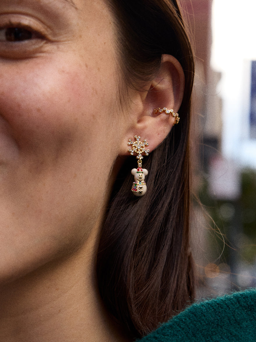 Disney Mickey Mouse Snowman Drop Earrings - Snowman