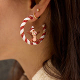 Disney Chip ‘N Dale Candy Cane Hoop Earrings - Red/White