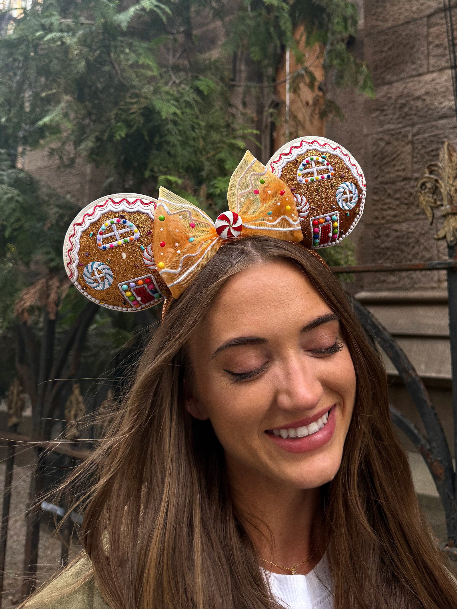 Disney Minnie Mouse Gingerbread Ear Headband for Adults by BaubleBar- Exclusive Amazon.com: Disney Parks Minnie Ears Headband - Christmas  main image 4