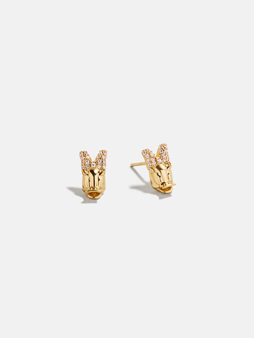Disney Daisy Duck 18K Gold Plated Sterling Silver Crystal Studs - Daisy Duck
