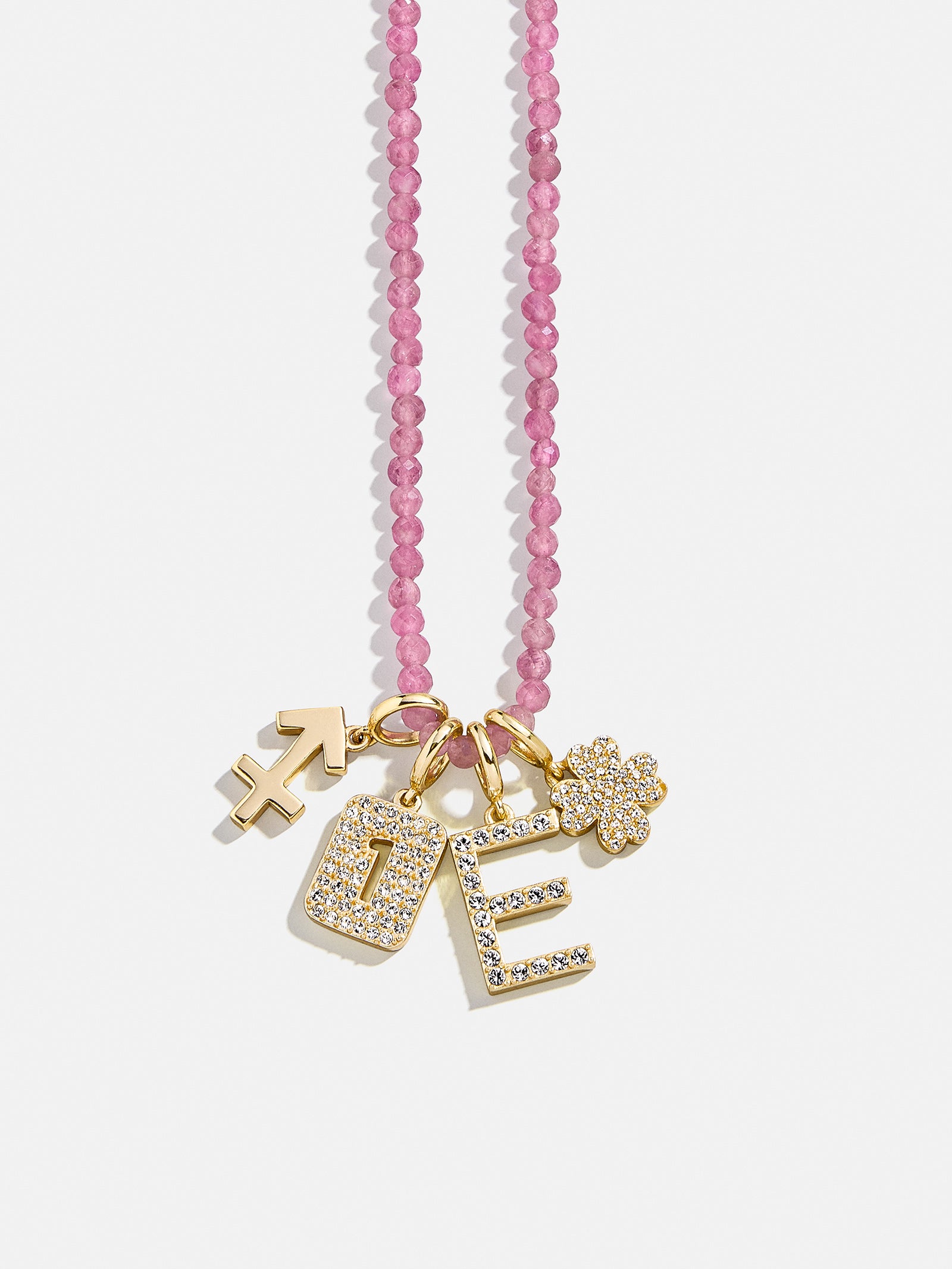 Semi-Precious Cluster Charm Necklace Base - Pink Tourmaline Chain