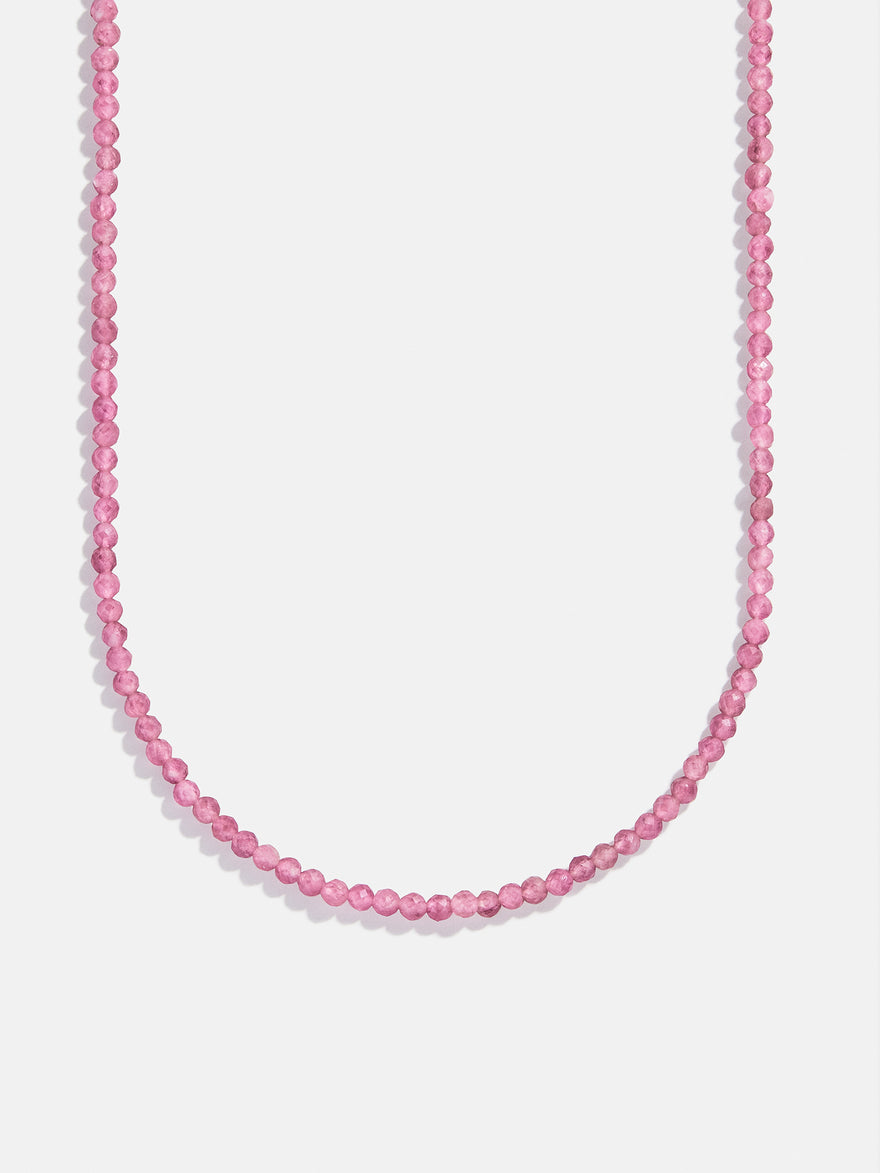 Semi-Precious Cluster Charm Necklace  Chain - Pink Tourmaline