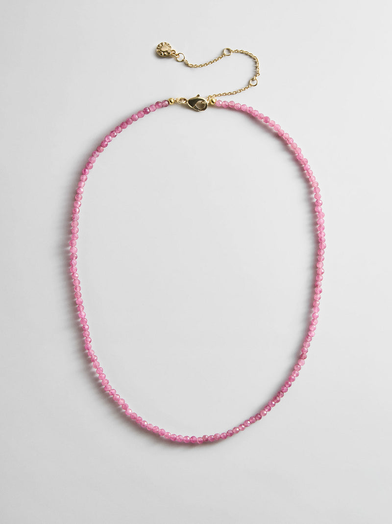 Mini Semi-Precious Necklace - Pink Tourmaline