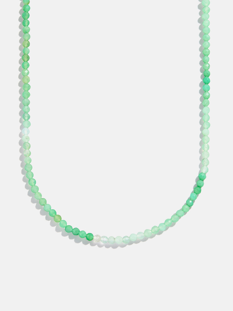 Semi-Precious Cluster Charm Necklace  Chain - Chrysoprase