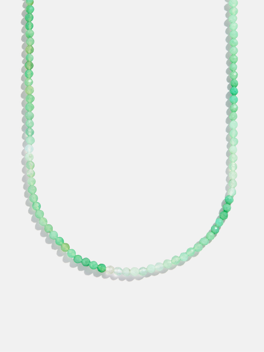 Semi-Precious Cluster Charm Necklace  Chain - Chrysoprase