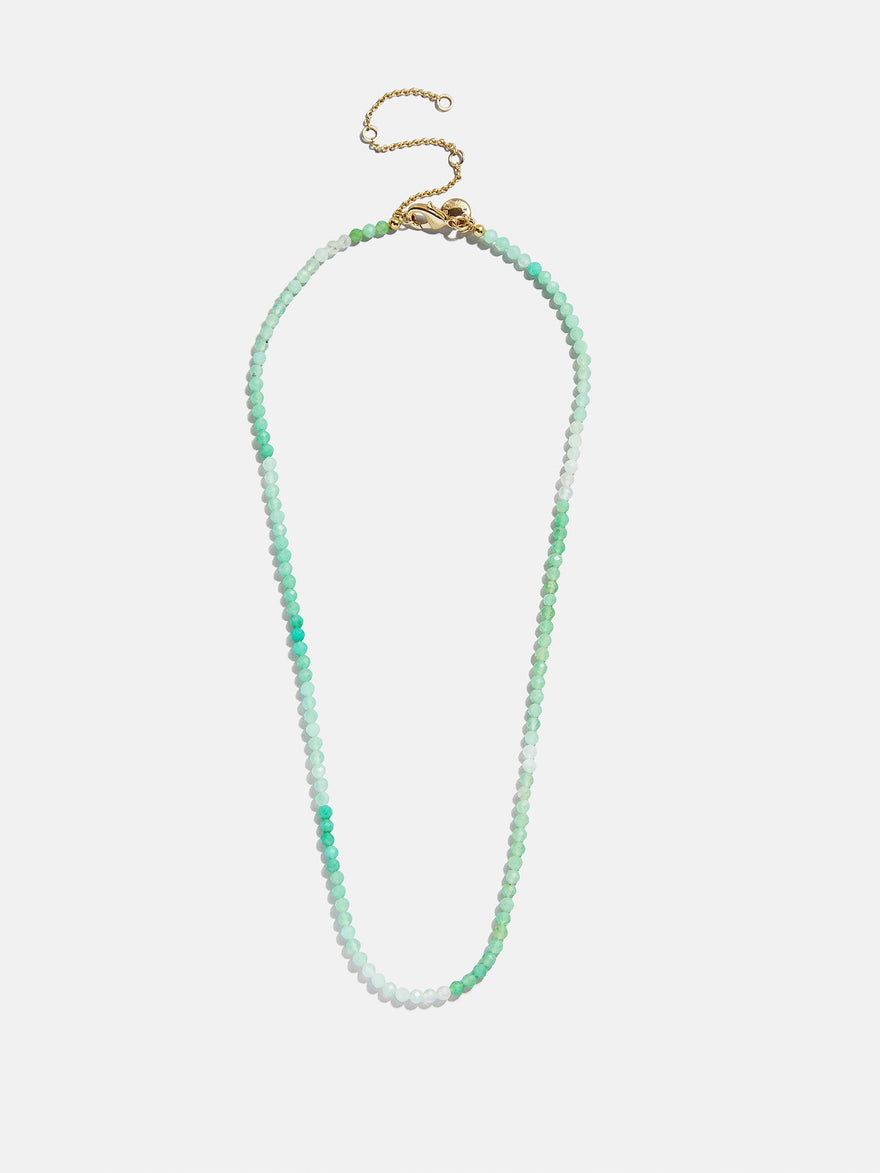 Semi-Precious Cluster Charm Necklace  Chain - Chrysoprase
