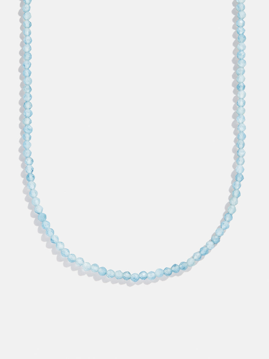 Semi-Precious Cluster Charm Necklace  Chain - Aquamarine