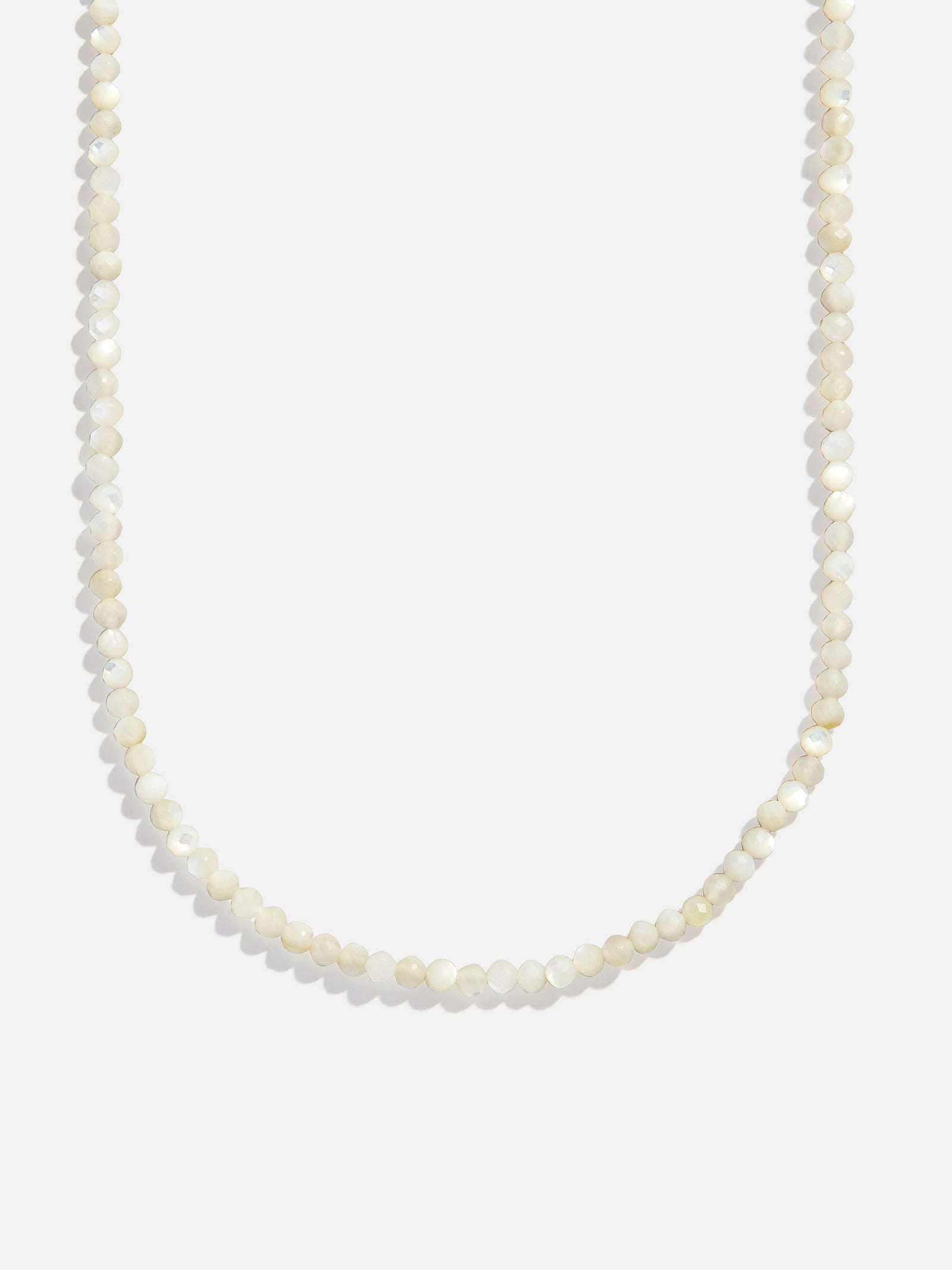 Semi-Precious Cluster Charm Necklace  Chain - Mother of Pearl