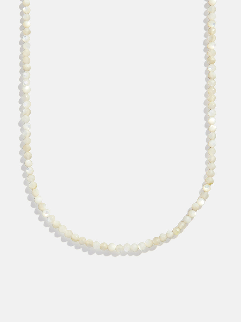 Semi-Precious Cluster Charm Necklace  Chain - Mother of Pearl