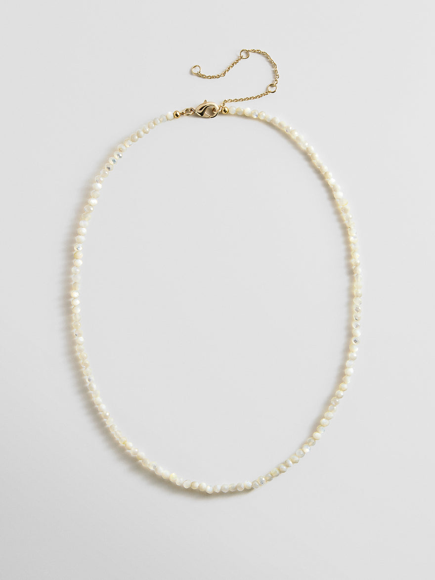Mini Semi-Precious Necklace - Mother of Pearl