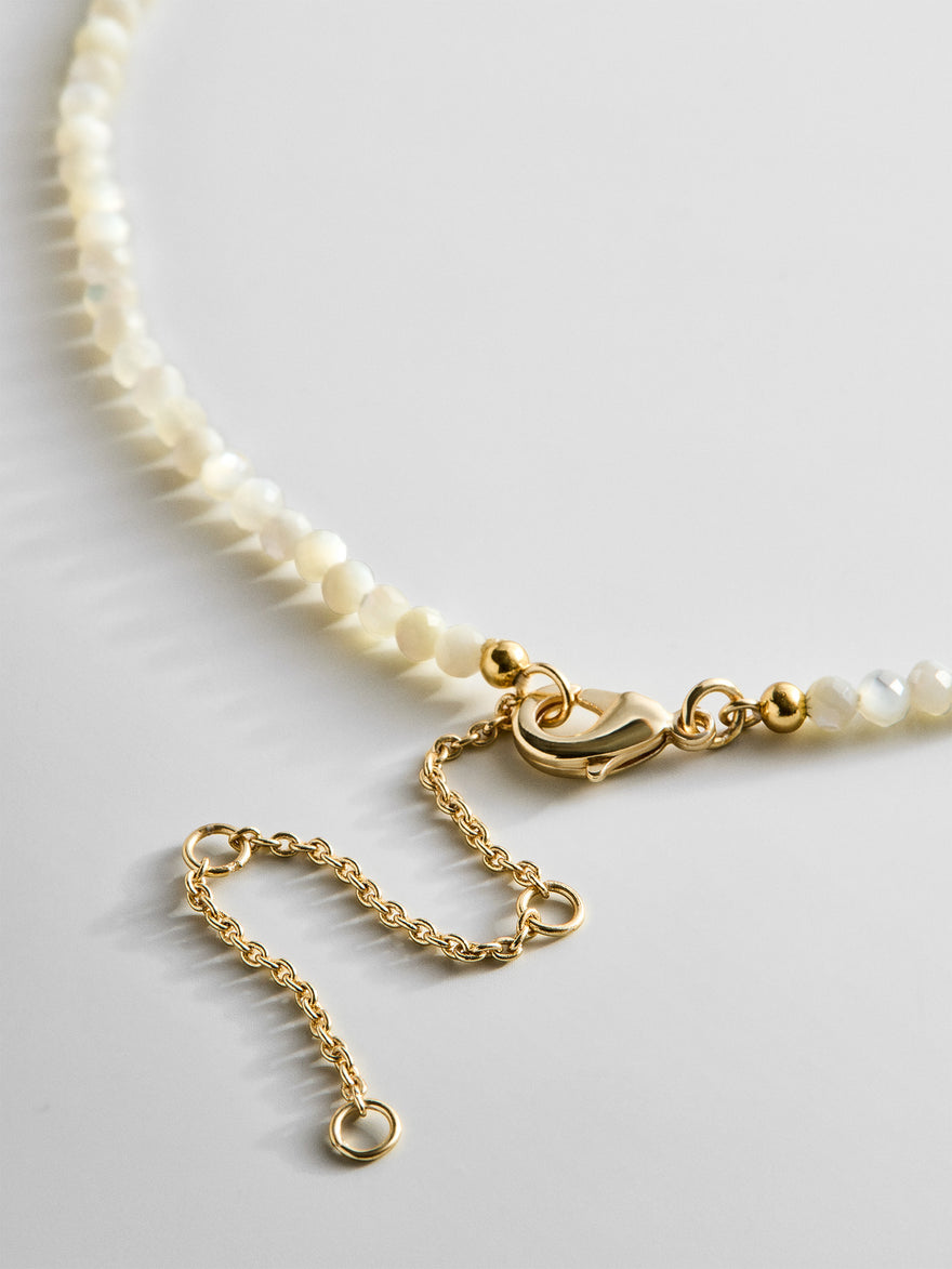 Mini Semi-Precious Necklace - Mother of Pearl