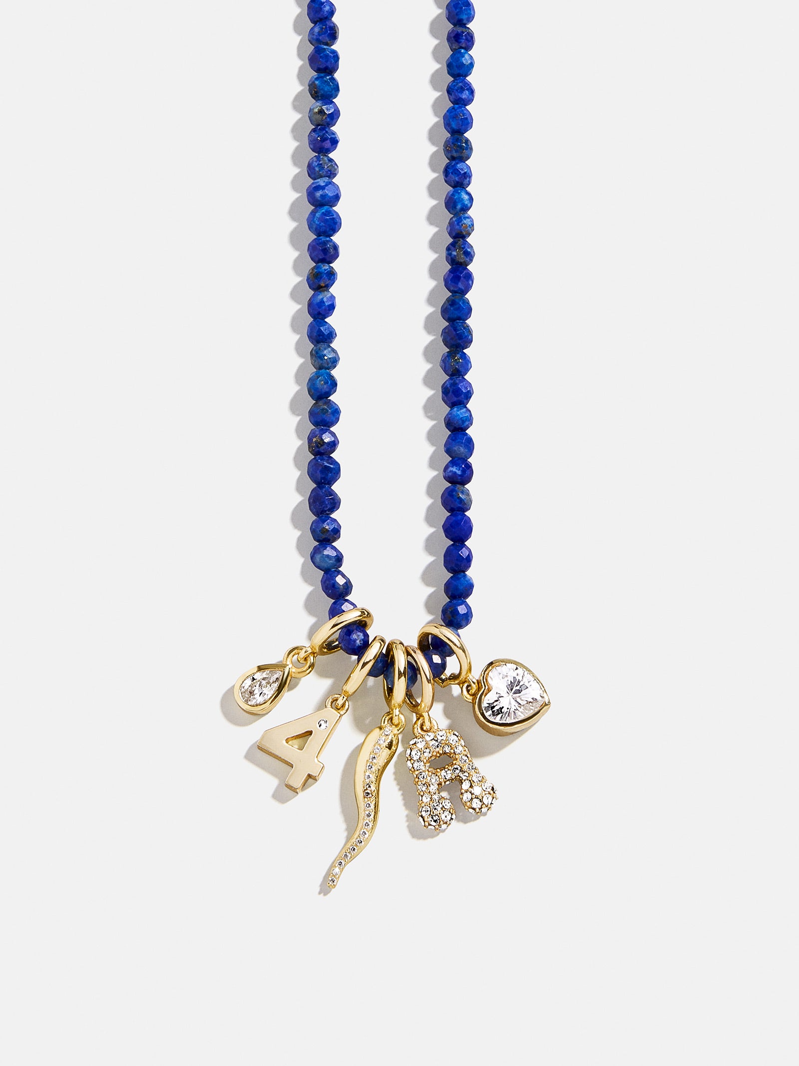 Semi-Precious Cluster Charm Necklace Base - Lapis Chain