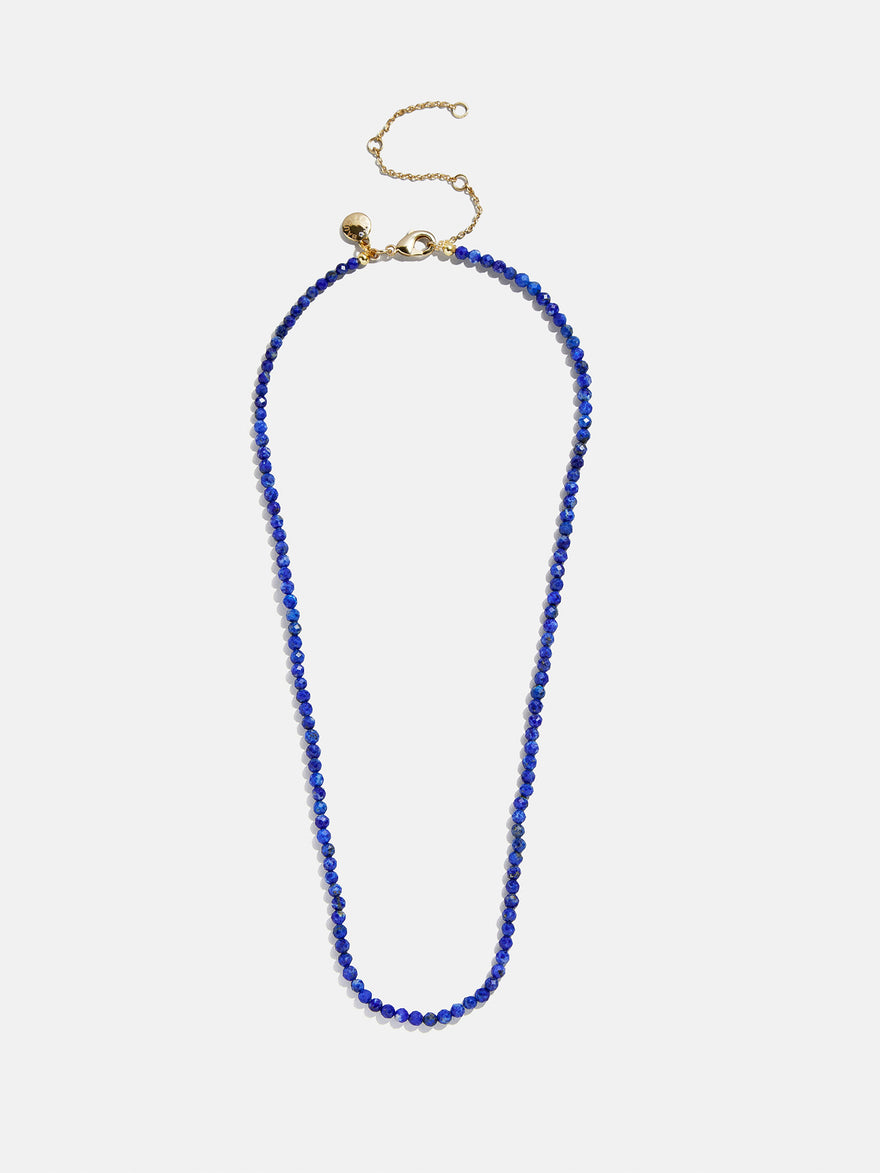 Semi-Precious Cluster Charm Necklace  Chain - Lapis