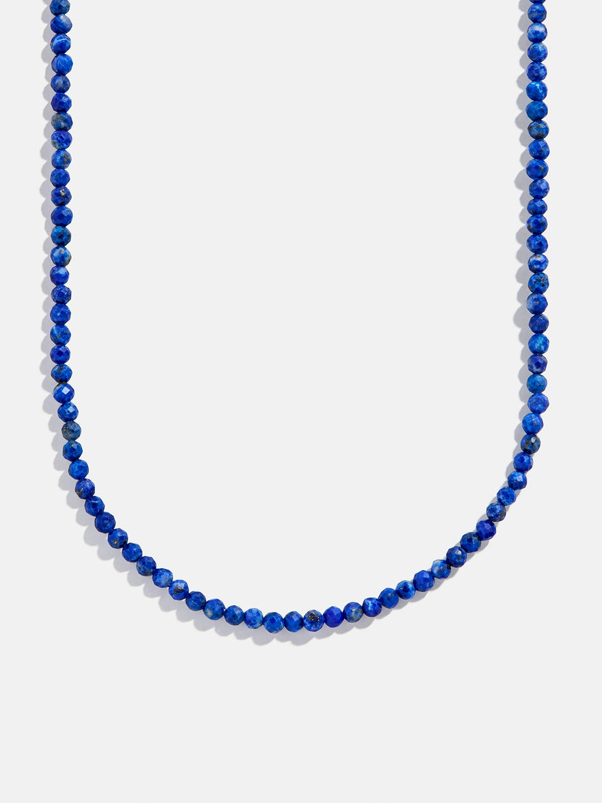Semi-Precious Cluster Charm Necklace  Chain - Lapis