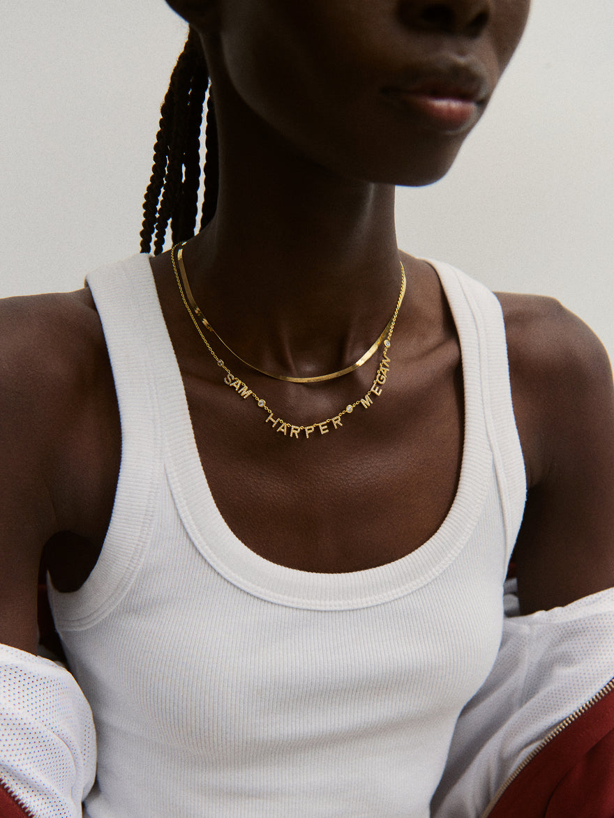 14K Gold Custom Multi Name Necklace - 3 Names