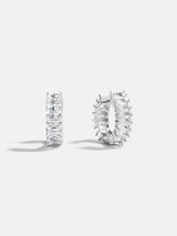 BaubleBar Maria Sterling Silver Hoop Earrings - Silver/Pavé - 
    Crystal hoops
  
