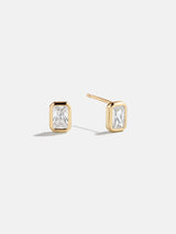 BaubleBar Bianca 18K Gold Earrings - Gold/Pavé - 
    Crystal stud earrings
  
