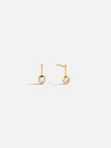 BaubleBar Eve 18K Gold Earrings - Gold/Pavé - 
    Crystal huggie earrings 
  
