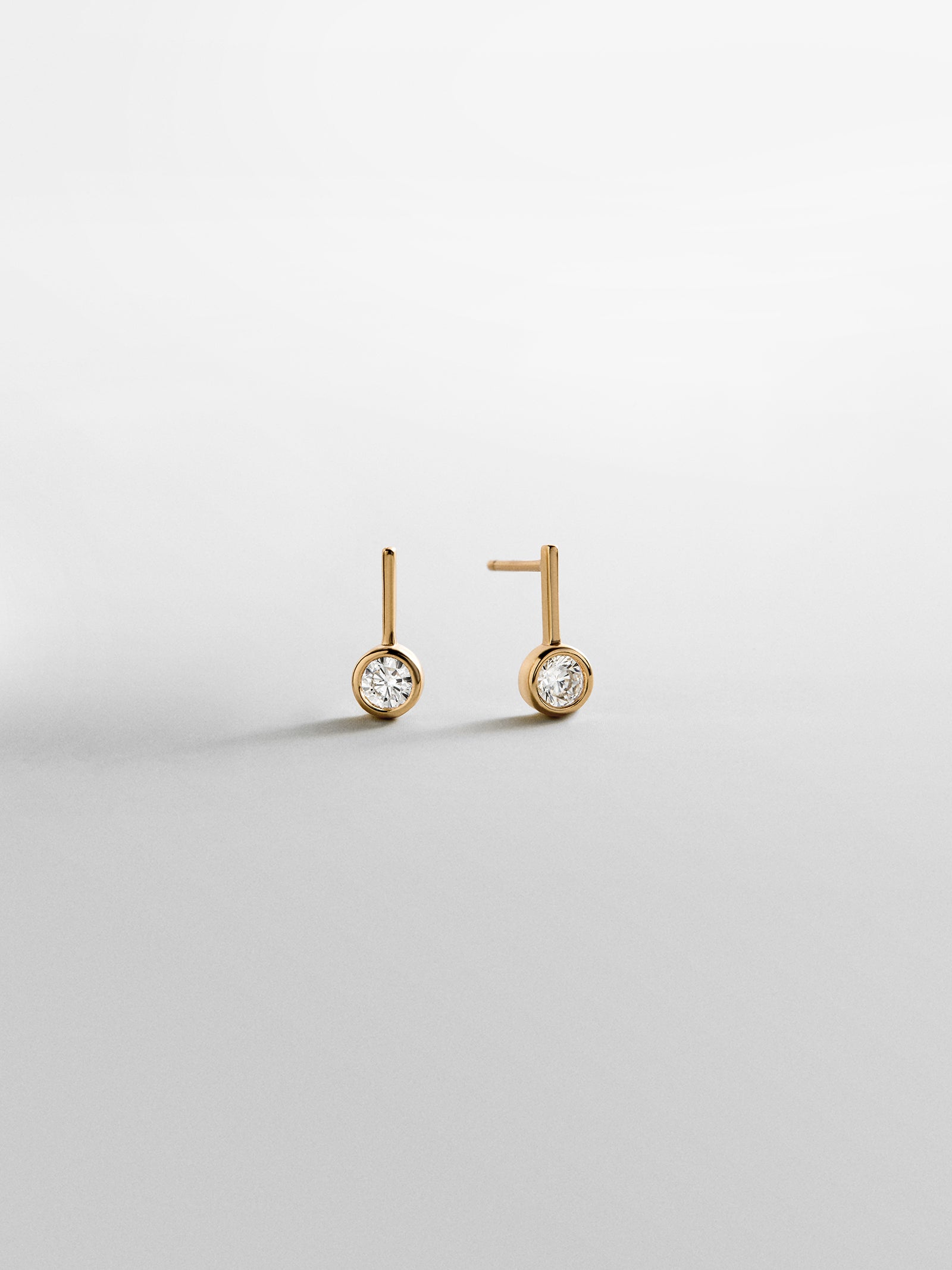 Fallon 14K Gold Bezel Earrings - Gold
