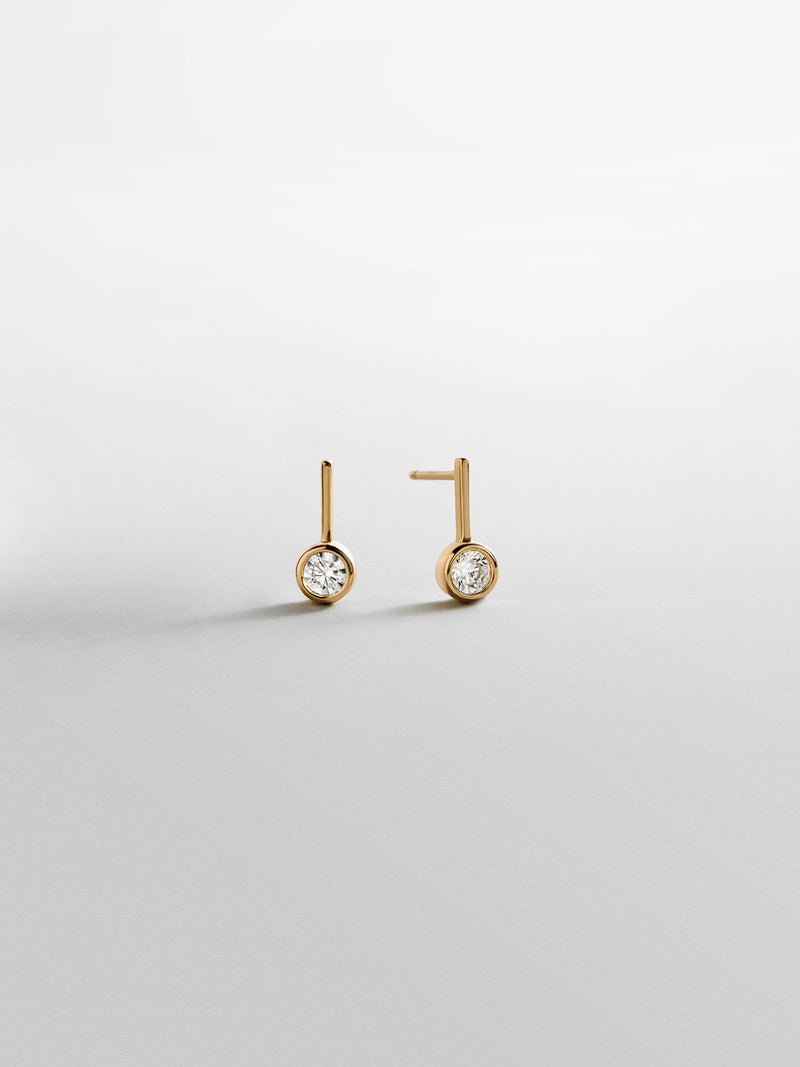Fallon 14K Gold Bezel Earrings - Gold