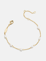 BaubleBar Yasmine 18K Gold Pearl Bracelet - Gold/Pearl - 
    Gold chain for stacking
  
