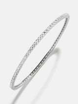 BaubleBar Tracy 18K Sterling Silver Hinge Bangle - Silver/Pavé - 
    Silver bangle for stacking
  
