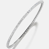 Tracy Sterling Silver Hinge Bangle - Silver/Pavé