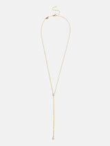 BaubleBar Teardrop 18K Gold Lariat Necklace - Gold/Pavé - 
    Crystal Y-necklace
  
