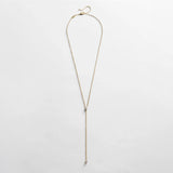 Teardrop 14K Gold Lariat Necklace - Gold/Pavé