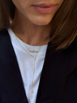 BaubleBar Teardrop 18K Gold Lariat Necklace - Gold/Pavé - 
    Crystal Y-necklace
  
