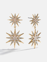 BaubleBar Star Power Celestial Statement Earrings - Gold/Pavé - 
    Crystal drop earrings
  
