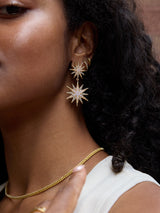 BaubleBar Star Power Celestial Statement Earrings - Gold/Pavé - 
    Crystal drop earrings
  
