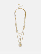 BaubleBar Lyra Celestial Layered Necklace - Gold/Pavé - 
    3-in-1 necklace for easy stying
  
