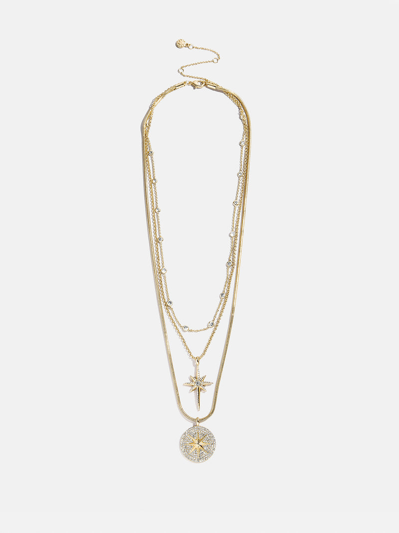BaubleBar Lyra Celestial Layered Necklace - Gold/Pavé - 
    3-in-1 necklace for easy stying
  
