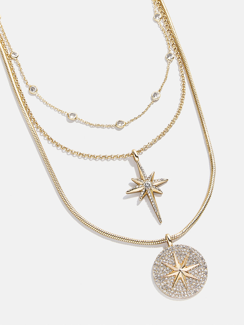 BaubleBar Lyra Celestial Layered Necklace - Gold/Pavé - 
    3-in-1 necklace for easy stying
  
