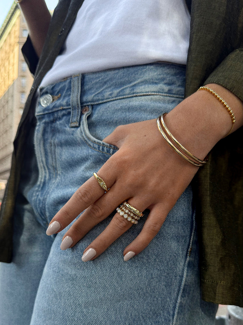BaubleBar Star Power Celestial Ring Set - Gold/Pavé - 
    Set of four gold rings 
  
