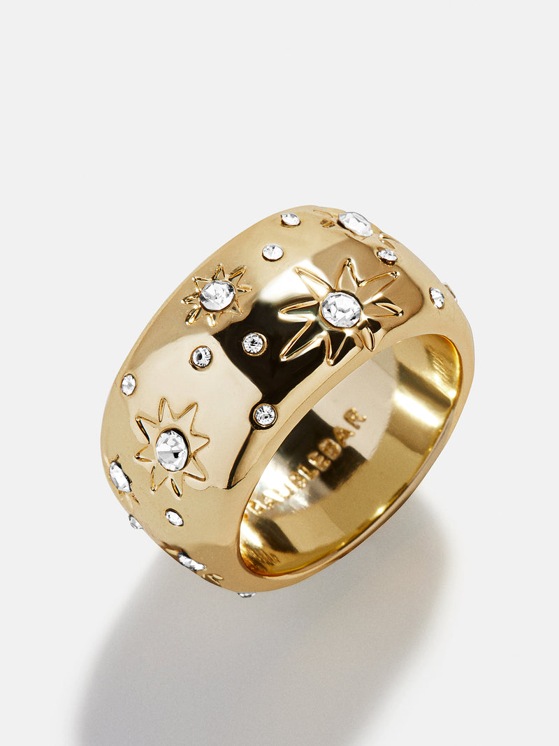 BaubleBar Lyra Celestial Bubble Ring - Gold/Pavé - 
    Gold ring with crystals 
  
