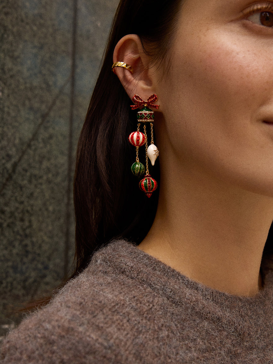 Ornamental Christmas Statement Earrings - Christmas Ornament