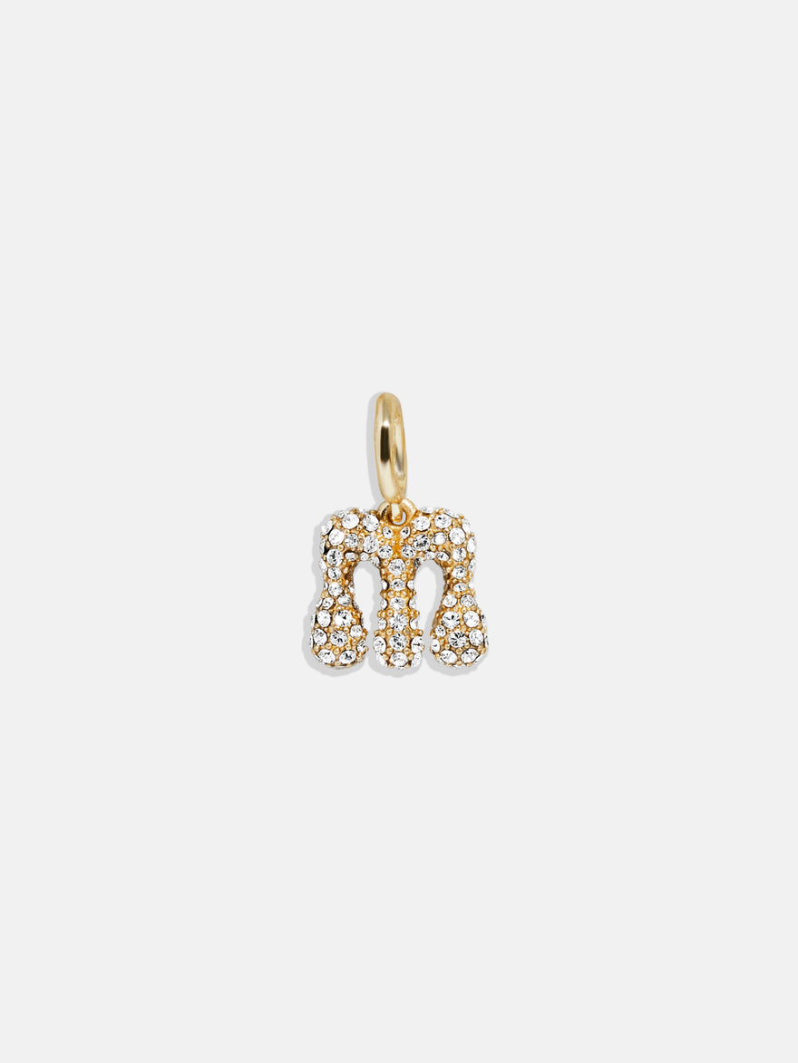 Pavé Bubble Initial Cluster Charm  - M