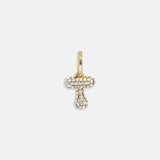 Pavé Bubble Initial Cluster Charm  - T