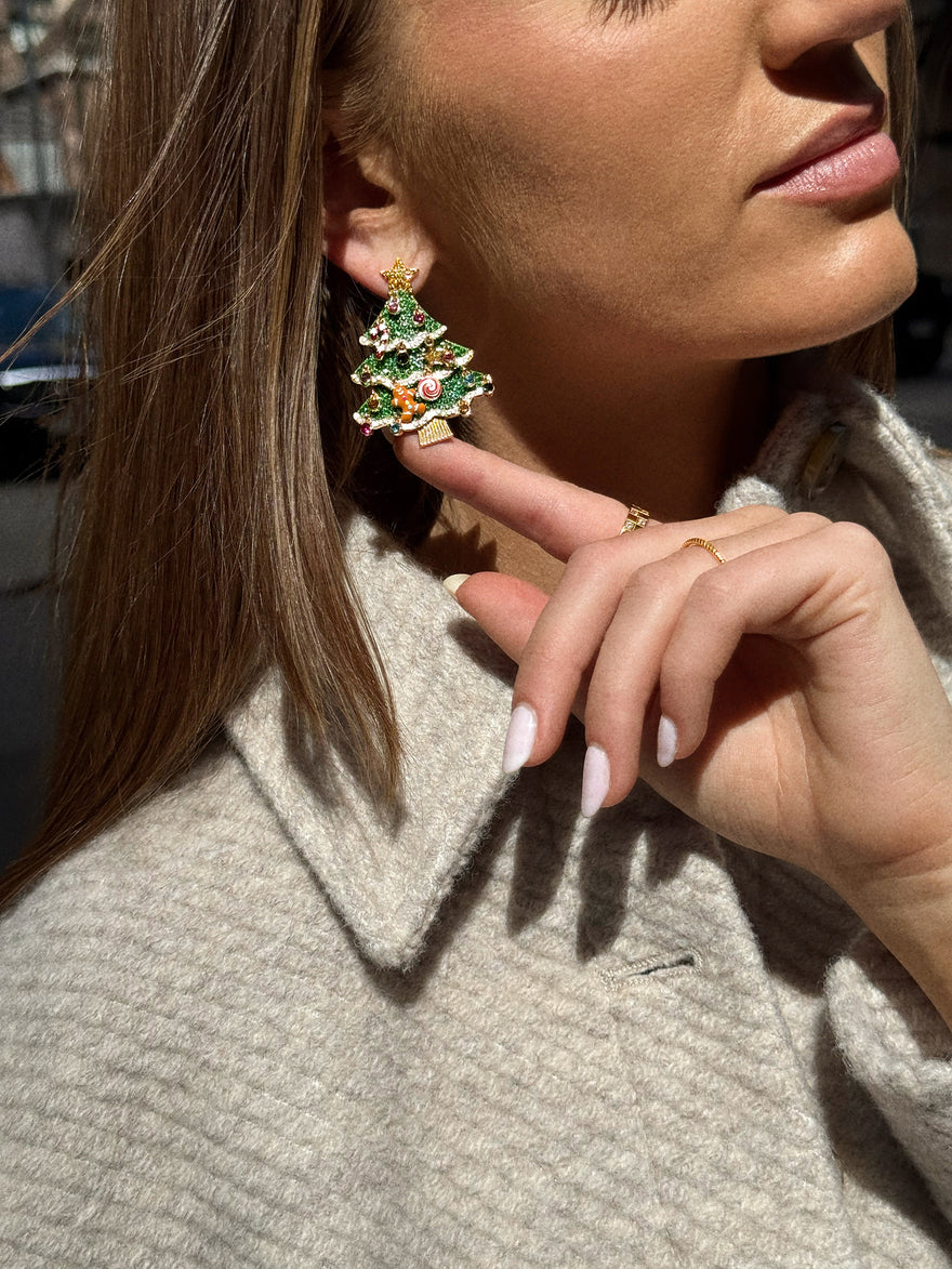 Oh Glitzmas Tree Holiday Statement Earrings - Christmas Tree