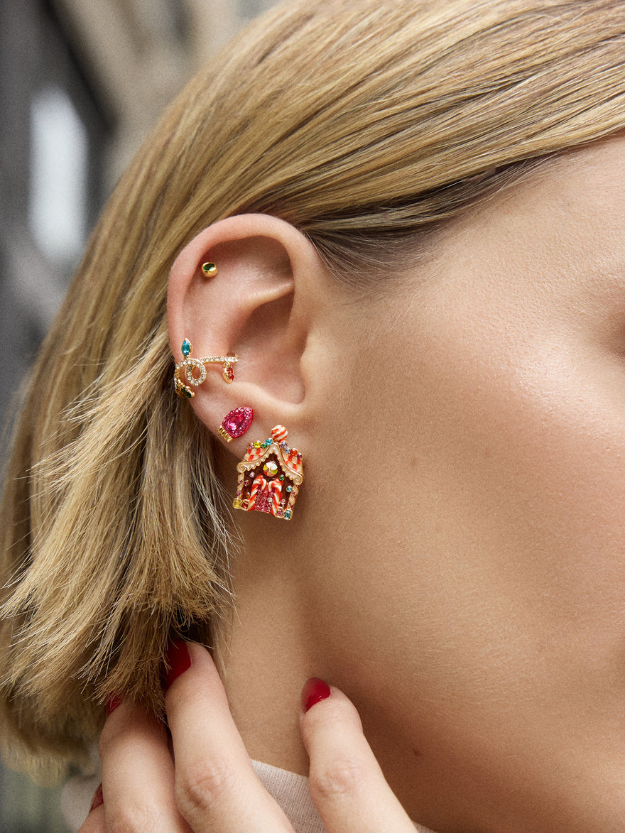 Sweet Noel Gingerbread House Earrings - Gingerbread House