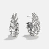 Sloane Crystal Hoop Earrings - Silver/Pavé